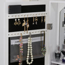 MDF 18-LED Light Glass Mirror Jewellery Cabinet White