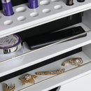 MDF 18-LED Light Glass Mirror Jewellery Cabinet White