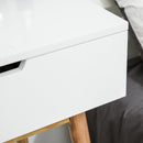 2 Piece Modern Vanity Table Set, Makeup Table with Padded Stool, 2 Large Drawers, Round Mirror, Natural Make Up Mirror &