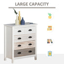 Side Cabinet Home Organizer with 5 Storage Drawer Unit, Round Handle for Bedroom, Living Room, Multi-Coloured w/