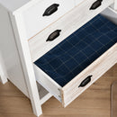 Side Cabinet Home Organizer with 5 Storage Drawer Unit, Round Handle for Bedroom, Living Room, Multi-Coloured w/
