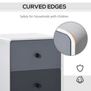 Modern Side Cabinet Nightstand Home Organizer with 2 Storage Drawer Unit for Bedroom, Living Room Nordic