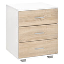 Bedside Table with 3 Drawers, Modern Nightstand, End Table for Bedroom, Living Room, Oak Effect Side Storage Chest Bedroom