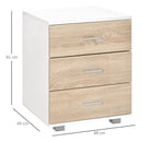 Bedside Table with 3 Drawers, Modern Nightstand, End Table for Bedroom, Living Room, Oak Effect Side Storage Chest Bedroom