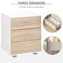 Bedside Table with 3 Drawers, Modern Nightstand, End Table for Bedroom, Living Room, Oak Effect Side Storage Chest Bedroom