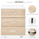 Bedside Table with 3 Drawers, Modern Nightstand, End Table for Bedroom, Living Room, Oak Effect Side Storage Chest Bedroom