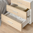 Bedside Table with 3 Drawers, Modern Nightstand, End Table for Bedroom, Living Room, Oak Effect Side Storage Chest Bedroom