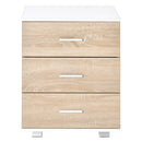 Bedside Table with 3 Drawers, Modern Nightstand, End Table for Bedroom, Living Room, Oak Effect Side Storage Chest Bedroom