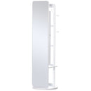 Full Length Mirror with Jewelry Cabinet, Hanging Cloth Bar, Coat Rack, 360-¦ Rotate Floor Mirror for Bedroom, Living Room, White Armoire