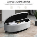 OMCOM Semi-Circle Bed End Bench Ottoman with Storage -  Grey