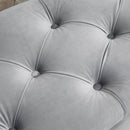 OMCOM Semi-Circle Bed End Bench Ottoman with Storage -  Grey