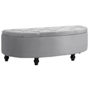 OMCOM Semi-Circle Bed End Bench Ottoman with Storage -  Grey