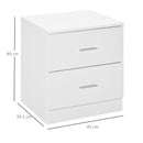 Bedside Table with 2 Drawers, Modern Nightstand, Cabinet Drawers Side Storage Unit for Bedroom, Living Room w/