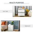Bedside Table with 2 Drawers, Modern Nightstand, Cabinet Drawers Side Storage Unit for Bedroom, Living Room w/