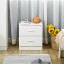 Bedside Table with 2 Drawers, Modern Nightstand, Cabinet Drawers Side Storage Unit for Bedroom, Living Room w/