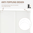 Modern Mirror Wardrobe 2 Door Storage Cupboards Home Storage Organisation Furniture with Adjustable Shelf, Hanging Rail and 3 Drawers, 180cm, White for Bedroom