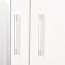 Modern Mirror Wardrobe 2 Door Storage Cupboards Home Storage Organisation Furniture with Adjustable Shelf, Hanging Rail and 3 Drawers, 180cm, White for Bedroom