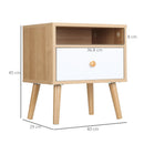Bedside Table, Bedside Cabinet with Drawer and Shelf, Modern Nightstand, End Table for Living Room, Bedroom, Natural Nightstand w/ Shelf Bedroom