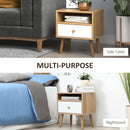 Bedside Table, Bedside Cabinet with Drawer and Shelf, Modern Nightstand, End Table for Living Room, Bedroom, Natural Nightstand w/ Shelf Bedroom