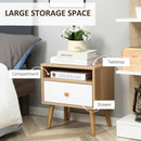 Bedside Table, Bedside Cabinet with Drawer and Shelf, Modern Nightstand, End Table for Living Room, Bedroom, Natural Nightstand w/ Shelf Bedroom