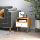 Bedside Table, Bedside Cabinet with Drawer and Shelf, Modern Nightstand, End Table for Living Room, Bedroom, Natural Nightstand w/ Shelf Bedroom