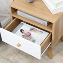 Bedside Table, Bedside Cabinet with Drawer and Shelf, Modern Nightstand, End Table for Living Room, Bedroom, Natural Nightstand w/ Shelf Bedroom