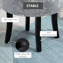 Dressing Table Stool with Rubber Wood Legs Ice Velvet Makeup Seat Dressing Chair High Elastic Sponge Chair for Living Room Fitting Room Bedroom w/