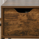 Extendible Coffee Table with Lift Top,  Functional Living Room Table with Hidden Storage Compartment, Drawer, Metal Frame for Home, 100 x 60 x 40 cm, Rustic w/ Top Drawer