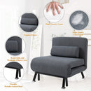 Faux Suede 5-Position Futon Single Sofa Bed Black