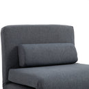 Faux Suede 5-Position Futon Single Sofa Bed Black