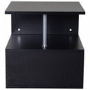 50Lx50Wx50H cm Wooden Side S Shape Cube Coffee Console Table 2-Tier Storage Shelves Organizer Stand Display-Black