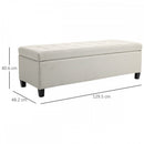 Microfibre Upholstered Tufted Ottoman Beige