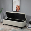 Microfibre Upholstered Tufted Ottoman Beige