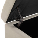 Microfibre Upholstered Tufted Ottoman Beige