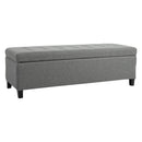 Microfibre Upholstered Tufted Ottoman Grey