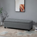 Microfibre Upholstered Tufted Ottoman Grey