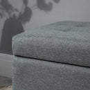 Microfibre Upholstered Tufted Ottoman Grey