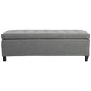 Microfibre Upholstered Tufted Ottoman Grey