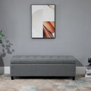 Microfibre Upholstered Tufted Ottoman Grey