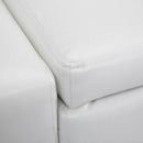 PU Storage Bench Ottoman Chest Faux Leather Stool Seat Bedding Blanket Box With Wooden Frame Window - White