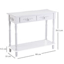 2 Drawers Console Table Hallway Desk Wooden Storage Shelf Organizer Shoe Wardrobe Mirror Chest-White