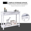 2 Drawers Console Table Hallway Desk Wooden Storage Shelf Organizer Shoe Wardrobe Mirror Chest-White