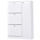 Trendy Shoe Storage Cabinet with 3 Tier Flap Door Drawers, 5-Tier Storage Cabinet, for Bedroom, Dorm, Office, Entryway and Drawer