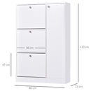 Trendy Shoe Storage Cabinet with 3 Tier Flap Door Drawers, 5-Tier Storage Cabinet, for Bedroom, Dorm, Office, Entryway and Drawer