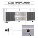 TV Cabinet Unit For TVs Up To 55'' With Storage Shelf And Cupboards, Living Room Entertainment Center Media Console, Grey And White Stand Furniture Console Grey