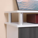 TV Cabinet Unit For TVs Up To 55'' With Storage Shelf And Cupboards, Living Room Entertainment Center Media Console, Grey And White Stand Furniture Console Grey