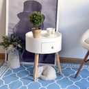 Round Coffee Table, 38w x 45H cm-White