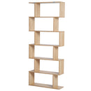 Wooden Wood S Shape Storage Display 6 Shelves Room Divider Unit Chest Bookshelf Bookcase Cupboard Cabinet Home Office Furniture (Oak)