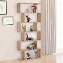 S-Shaped Shelf, 6-Tier,192H cm-Maple Colour