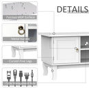 TV Stand Unit Corner Table, MDF-Ivory White